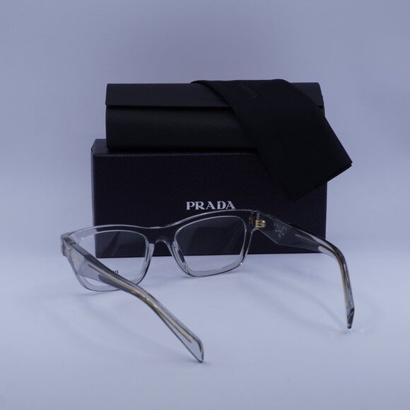 Prada PRB01V 12R1O1 Eyeglasses Transparent Grey 52mm Cat Eye Frame - Picture 10 of 10